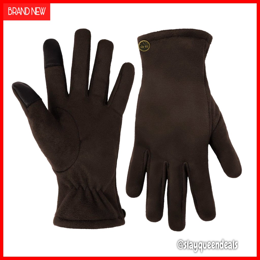 Women's Faux Suede Winter Gloves, Soft Lined, Rivet Detail, Cold Weather